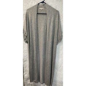 Women’s Oak + Fort Gray Long Open Front Cardigan Sweater Small